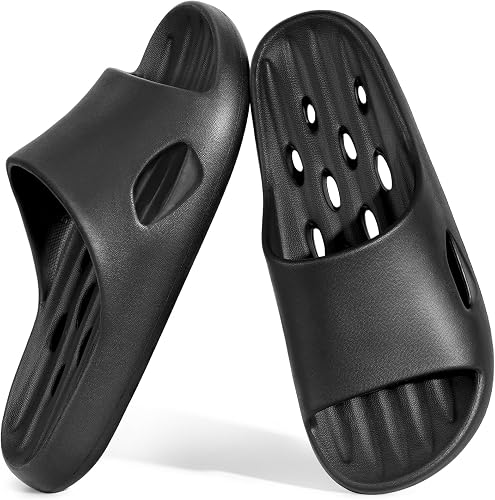 Mens Shower Shoes With Holes Dry Quickly Bath Slippers Womens Non Slip Indoor Home Bedroom Pool Spa Guest College Dorm